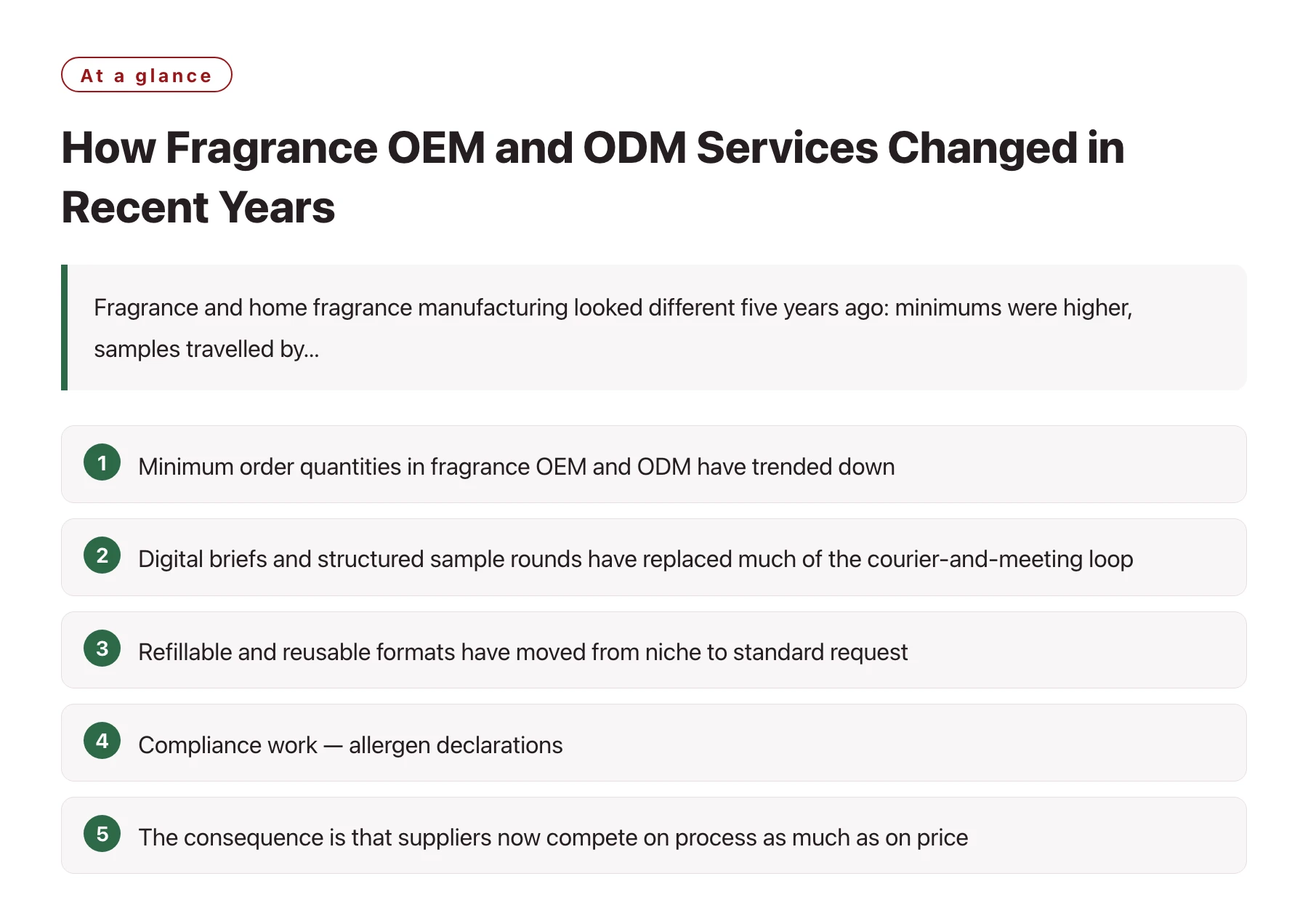 How Fragrance OEM and ODM Services Changed in Recent Years——全文要点速览